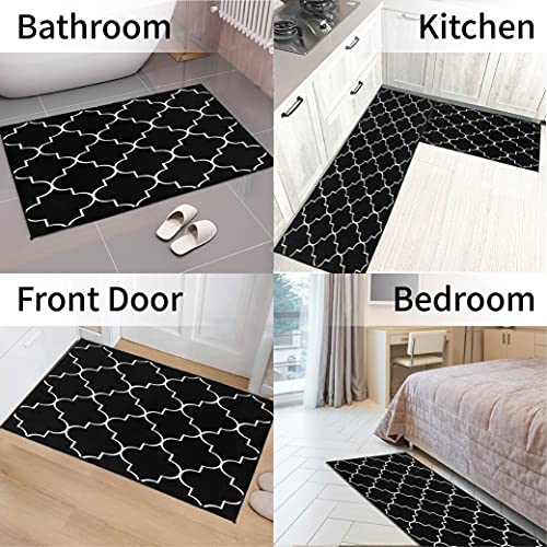 Kitchen Rugs Kitchen Mat Set Of 2 Kitchen Rug Non-Slip Kitchen Rugs And Mats 47.3X17.3/31.5X17.3 Inch Floor Mat Doormat Runner Rug For Kitchen, Laundry, Living Room, Bedroom, Bathroom, Front Door #TOP4