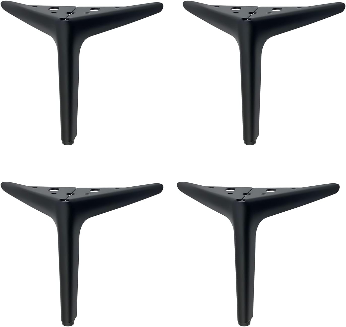 KUOSHAOYE Furniture Feet Table Leg Bed Feet Triangle Furniture Legs,A Set of 4，Modern Metal Diamond Triangle Furniture Feet DIY Replacement for Sof(Size:25cm/9.8in,Color:dark black)