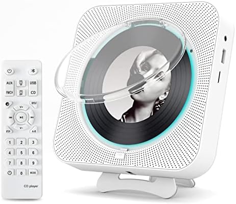 Portable CD Player with Bluetooth, MICOCIOUS Desktop CD Player for Home CD Music Players with Remote Control,Timer,Built-in Dual Speakers with LED Display Home Audio Boombox FM Radio