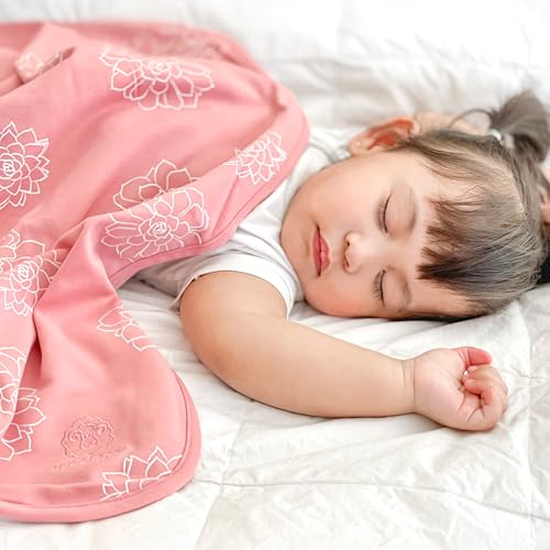 Image of Woolino Toddler Blanket - Merino Wool and Organic Cotton Baby Blanket for Girls and Boys - 4 Season - 52.5 inch x 40 inch - Succulent