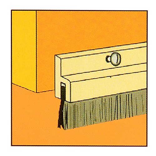 Uxcell Door Brush Bottom Sweep Brown H-Shape Aluminum Alloy Holder W 0.8-Inch Black Pp Silicone Soft Brush, 1000Mm X 43Mm(Approx 39.37-Inch X 1.7-Inch) #TOP5