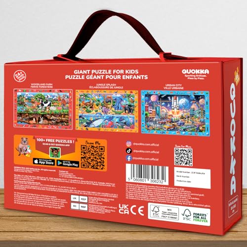 QUOKKA Giant Floor Puzzles for Kids Ages 4-6 – 2x3 Ft Search and Find Jumbo Jigsaw Puzzles for Kids Ages 3-5 – 48 Above and Beyond Farm Animals Scene for 4-8 yo – Toy with Gift Box for Toddlers - Image 8
