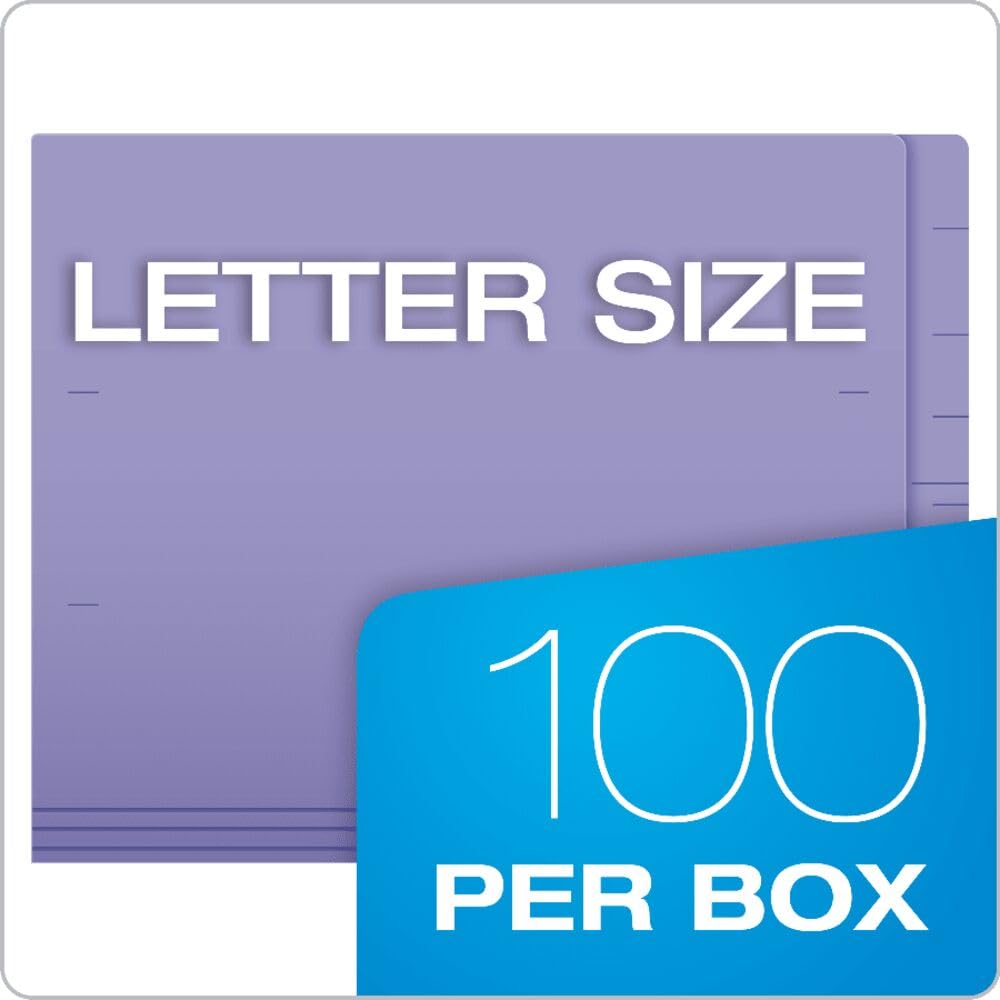 Pendaflex H110DPR Reinforced 2-Ply Folders, Straight Cut, End Tab, Letter Size, PE, 100 per Box