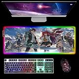The Testament of Sister New Devil Tapis de Souris RGB LED Accessoires de Jeu Tapis de Bureau Grand Tapis de Souris Tapis de Clavier Base en Caoutchouc Antidérapant 30X70Cm/M