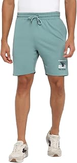 Alan Jones Clothing Men's Casual Bermuda Shorts | French Terry | Placement Print | Regular Fit | Side Pockets | Drawstring... Price In India