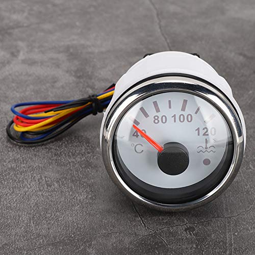 Yctze Jauge de Température de L'eau de Refroidissement Instrument Automatique Marin de Remplacement Adapté pour Capteur de Voiture et Bateaux EU pour Jauge Temperature eau 24v kus(Cadran blanc)