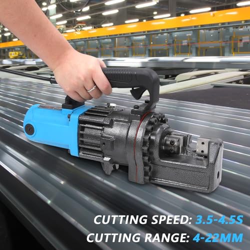 1300W Rebar Cutter 110V Electric Rebar Cutter Portable Cutting up to 7/8 Inch 4-22mm Rebar within 2-3 Seconds,110V,with Easy to Carry Stainless Box for Railway, Bridge, House Building, and Road - Image 3