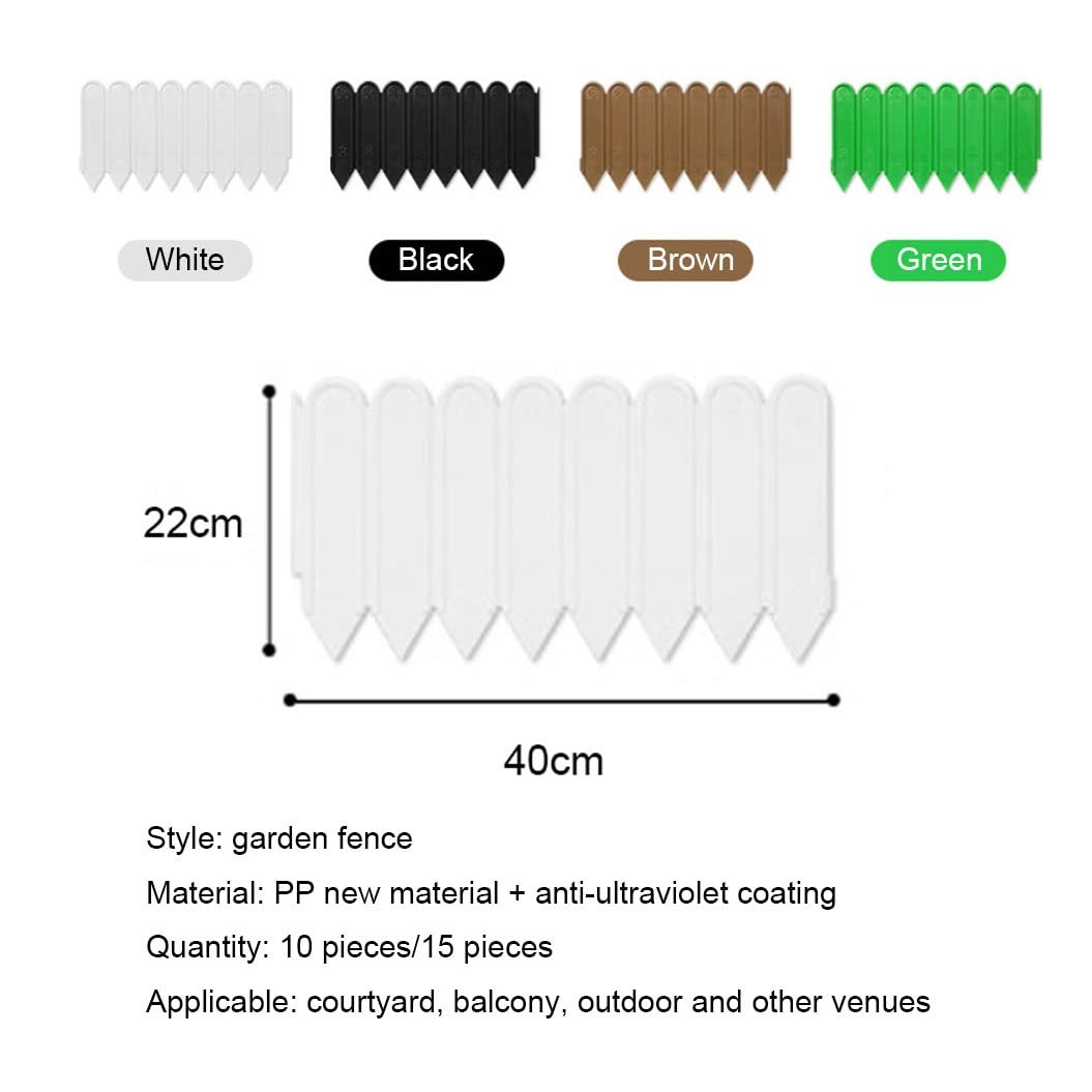 Bordo per Giardino Prato, Palizzata Recinzione in Plastica, Recinzioni Adatto per Aiuole e Prati, Bordo in plastica, 4m/6m, Altezza: 22cm, Bianco, Nero, Marrone, Verde