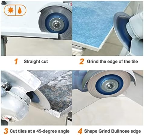 Diamond Porcelain Tile Saw Blade - BRSCHNITT Super Thin Diamond Cutting Grinding Disc with X Teeth Arbor 7/8-5/8 for Ceramic Tiles,Granite,Marble Angle Grinder Circle Saw Blade