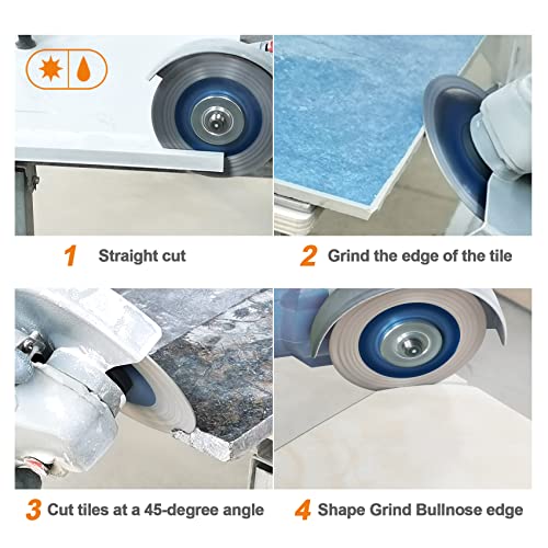 Diamond Porcelain Tile Saw Blade - Brschnitt 2Pcs 5" Super Thin Diamond Cutting Grinding Disc With X Teeth Arbor 7/8“-5/8“ For Ceramic Tiles,Granite,Marble Angle Grinder Circle Saw Blade #TOP2