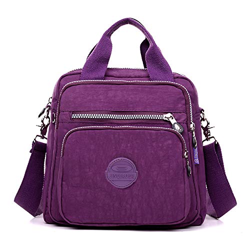 Design moda: Borse a spalla Donna zaino griffate Sacchetto è abbondante spazio per le vostre cose quotidiane, rivista formato A4, portafoglio, iPad, eBook, e occasioni duramente conquistati da una giornata di shopping. Tracolla Regolbile, Tasca frontali o posteriori con zip. Mantiene tutto l'essenziale in ordine e a portata di mano, facile da portare. Borse tracolla di Nylon che è facile da pulire.
