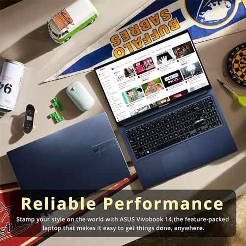 Image of ASUS VivoBook 15.6 inch Touchscreen FHD Laptop, 12th Gen Intel Core i7-1255U, 40GB RAM, 2TB PCIe SSD, Intel Iris Xe Graphics, Backlit Keyboard, WiFi 6, Windows 11 Pro, Quiet Blue, 32GB Hotface USB Card
