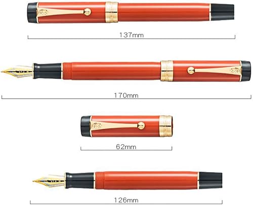 Miniatura 2 de Jinhao 100 - Pluma estilográfica de celuloide de estilo clásico, #6, instrumento de escritura suave con convertidor recargable y juego de estuche