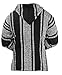 Classic Mexican Baja Hoodie Sweater Pullover (Black/White, Large)
