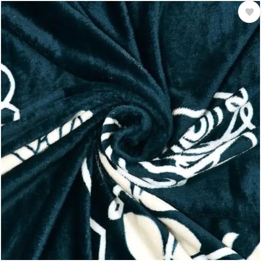 Image of Warm Flannel (Flano) King Size 330 TC Winter Fitted Bedsheet | All Side Elastic Premium Winter Soft Velvet Furnishing Bed Sheet with 2 Big Pillow Cover Size - 72 x 78 X 8 Inches Dark Green