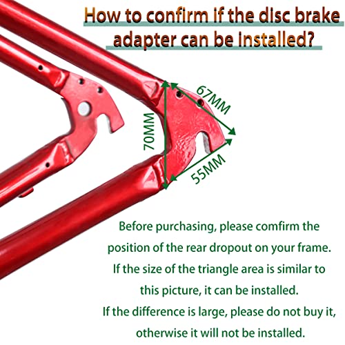 MUQZI Disc Brake Adapter, Bicycle V Brake to Disc Brake Converter Mounting Adapter Heavy Duty 160/180/203mm Rear Disc Brake Modification Accessories - Thumbnail 4