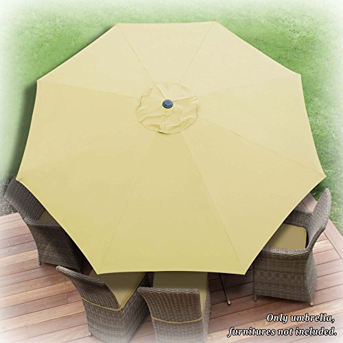 Strong Camel Patio Umbrella 10' With Tilt And Crank 8 Ribs Outdoor Garden Market Parasol Sunshade In Beige Color #TOP3