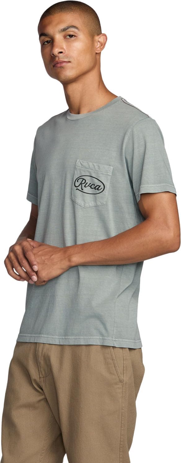 RVCA Contact Scripts Pocket T-Shirt - Moody Blue