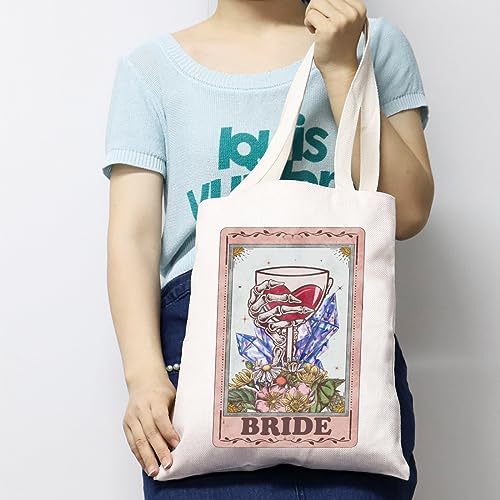 Bolso Tote con diseño de calavera para novia miniatura 3