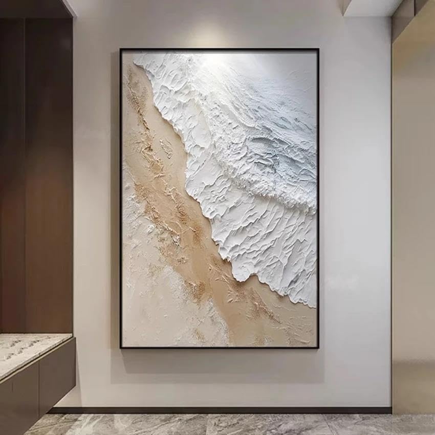 Tableau abstrait paysage marin vagues de l'océan toile peinture à l'huile apaisante