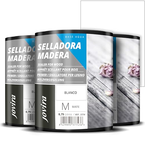 JOVIRA PINTURAS SELLADORA MADERA al Agua. Imprimación especial para madera (3X750 Mililitros) F-53-3