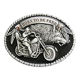 Piratenladen Hebilla Motero Nacida Libre, Chopper + Lobo + Indio er Springs, Hebilla