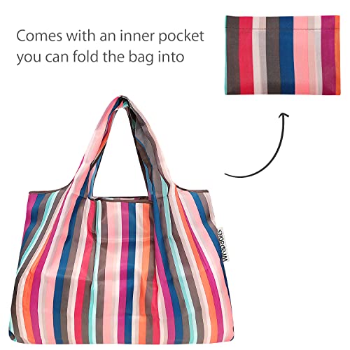 Image of allydrew Large Foldable Tote Nylon Reusable Grocery Bag