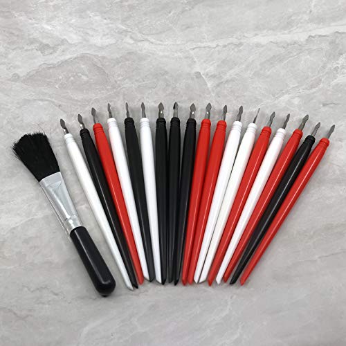 18 Pieces Scratch Art Tools, Scratching Drawing Color Pen Dual Tip/Scratch Paper Stick Stylus Tools Bag for Adults & Kids Art Paper Painting, Scratch Pen with Clean Brush Crafts Set