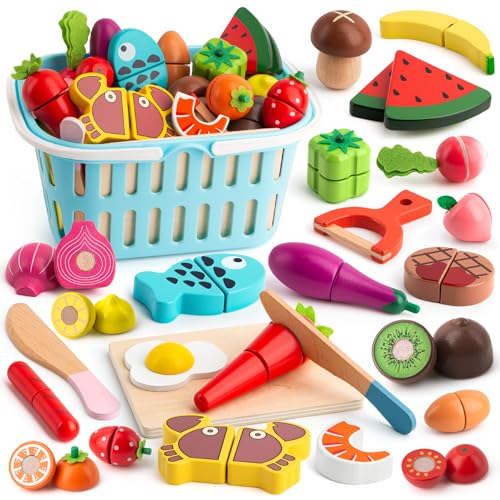 BunnyJOY Kinderküche Zubehor Holz, Spielküche Zubehor, Kaufladen...