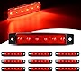 Nilight 10PCS 3.8 Inch 6 LED Red Side Marker Light Indicator Light Rear side Marker Light for Truck Trailer RV Cab Boat Bus Lorry LED Marker Light Clearance Light, 2 Years Warranty (TL-15)