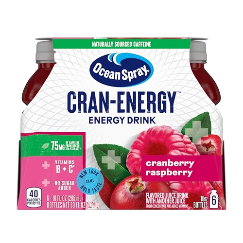 Ocean Spray® Cran-Energy™ Cranberry Raspberry Juice Drinks, 10 Fl Oz Bottles, 6 Count (Pack of 1)