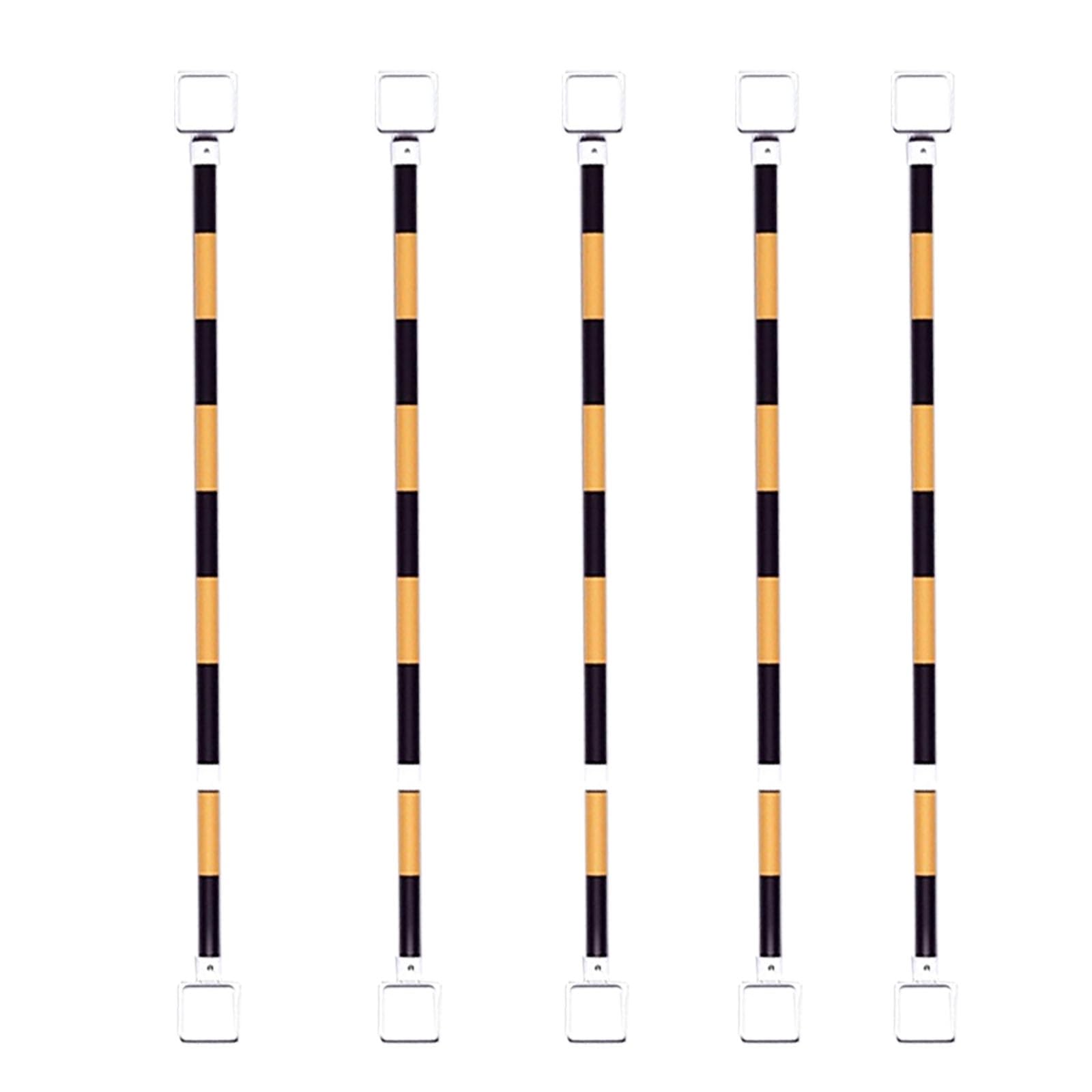 Barre de cônes de signalisation rétractable et réglable de 1,2 à 1,9 m (Lot de 5) - Barrière de sécurité Portable et Flexible pour Zones de travaux, Chantiers et réparati