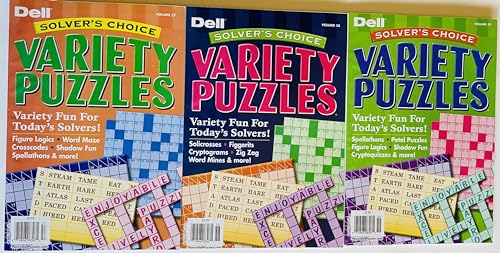 Set of 3 Penny Press Dell Solver's Choice Variety Puzzles Volume 57, 58, and 59