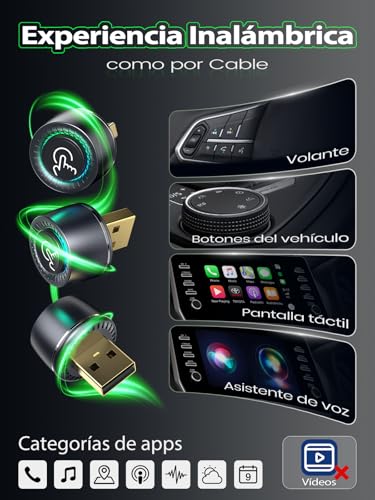 Miniatura 9 de Adaptador Carplay Inalámbrico - Cambio Entre 2 Móviles Con Botón, Android Auto Inalámbrico, Ultra Mini, Conexión Estable Sin Sobrecalentamiento, Compatible Con Iphone Ios 10 Y Android 10 , Usb-A C