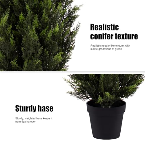 Image of Artificial Cedar Topiary Trees, 6 FT UV Resistant Faux Boxwood Plants,Front Porch Decorations Outdoor,Realistic Evergreen Cypress for Patio Decor Set of 2
