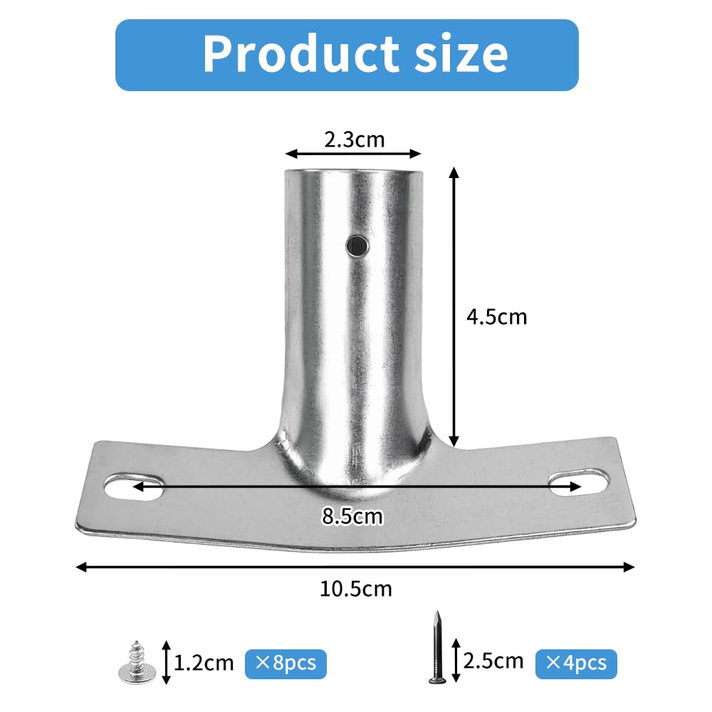 Lot De 3 Supports De Manche En Métal Pour Balai Jusqu'à 23,5 Mm De