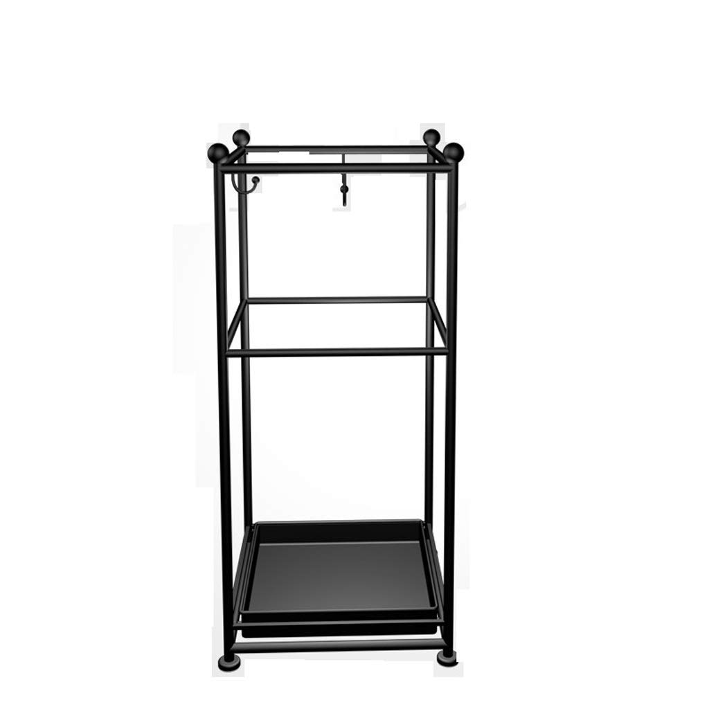 Porte-parapluie en fer forgé noir compact pour entrée maison