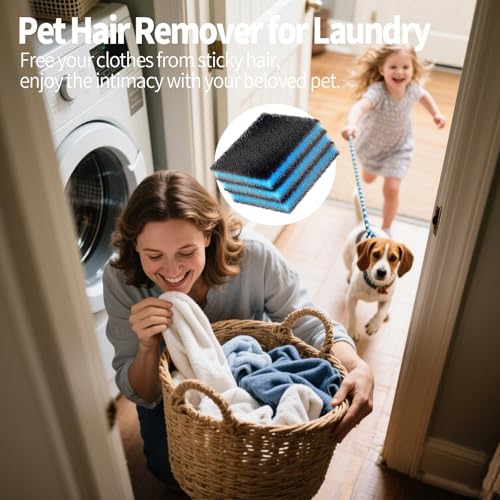 Image of Pet Hair Remover for Laundry - 3-Layer Bamboo Charcoal Filter, Reusable Lint Catcher for Washing Machine& Dryer
