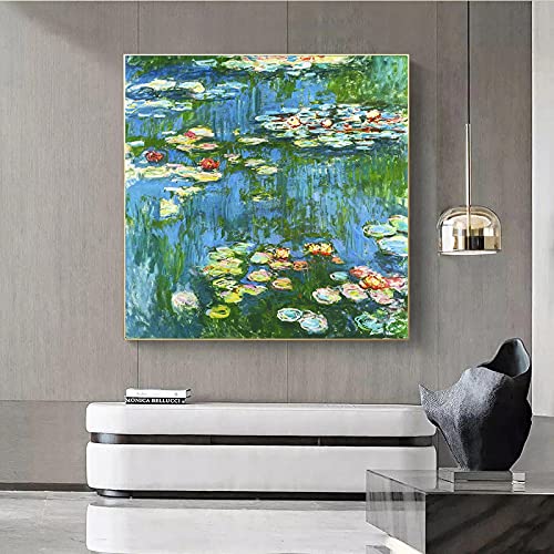 Décoration maison moderne toile nénuphars murale salon