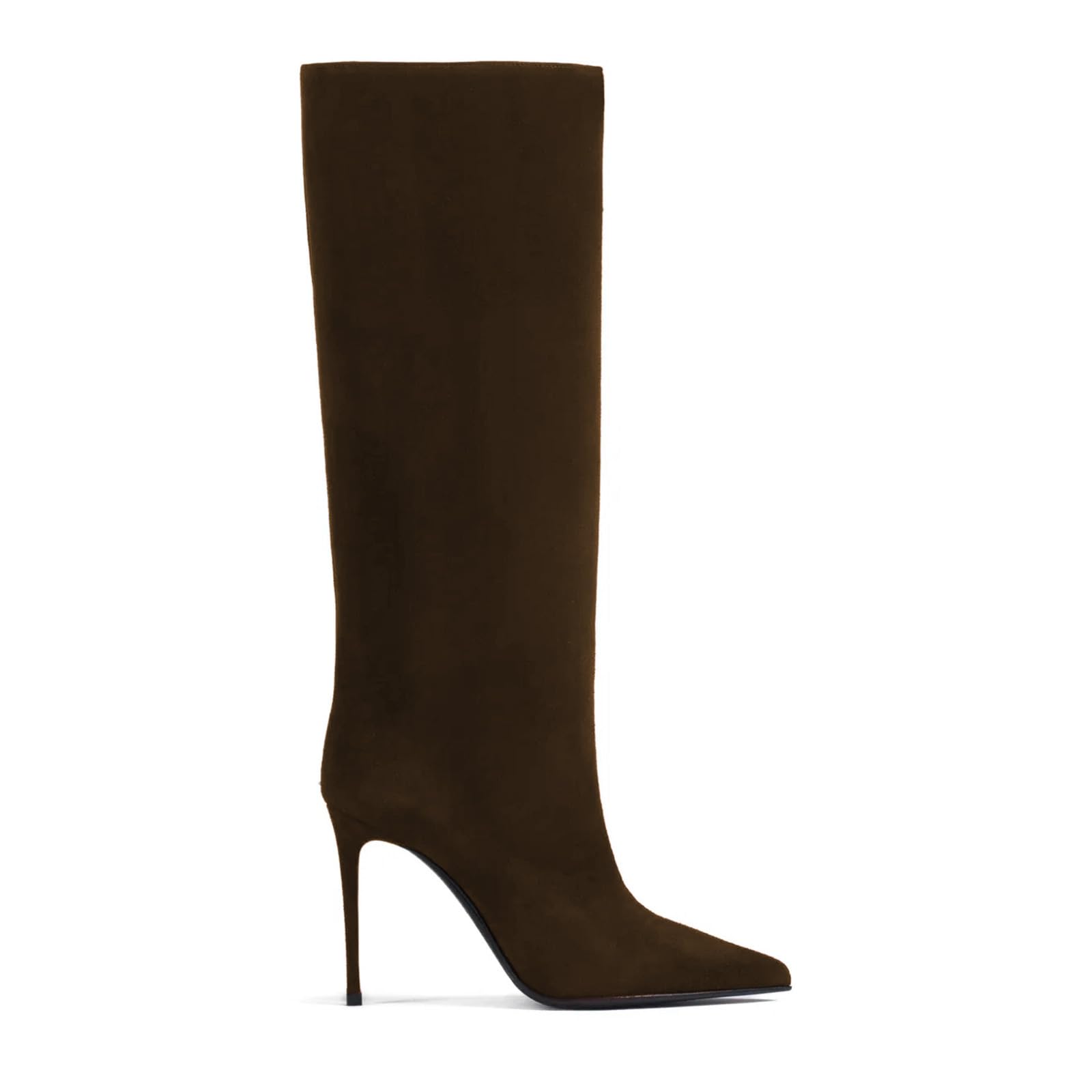 Womens Pointed Toe Stiletto High Heel Knee High Boots