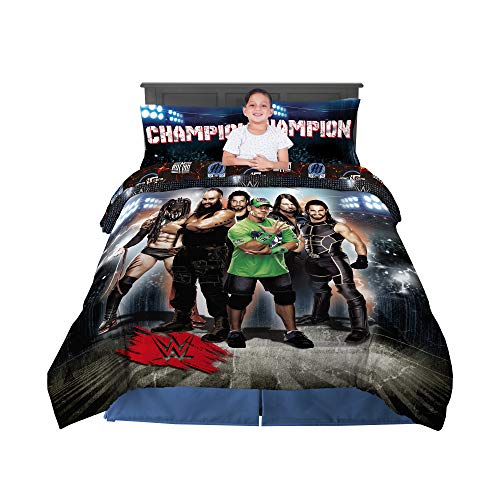 Franco Kids Bedding Soft Comforter and Sheet Set, 5 Piece Full Size, WWE