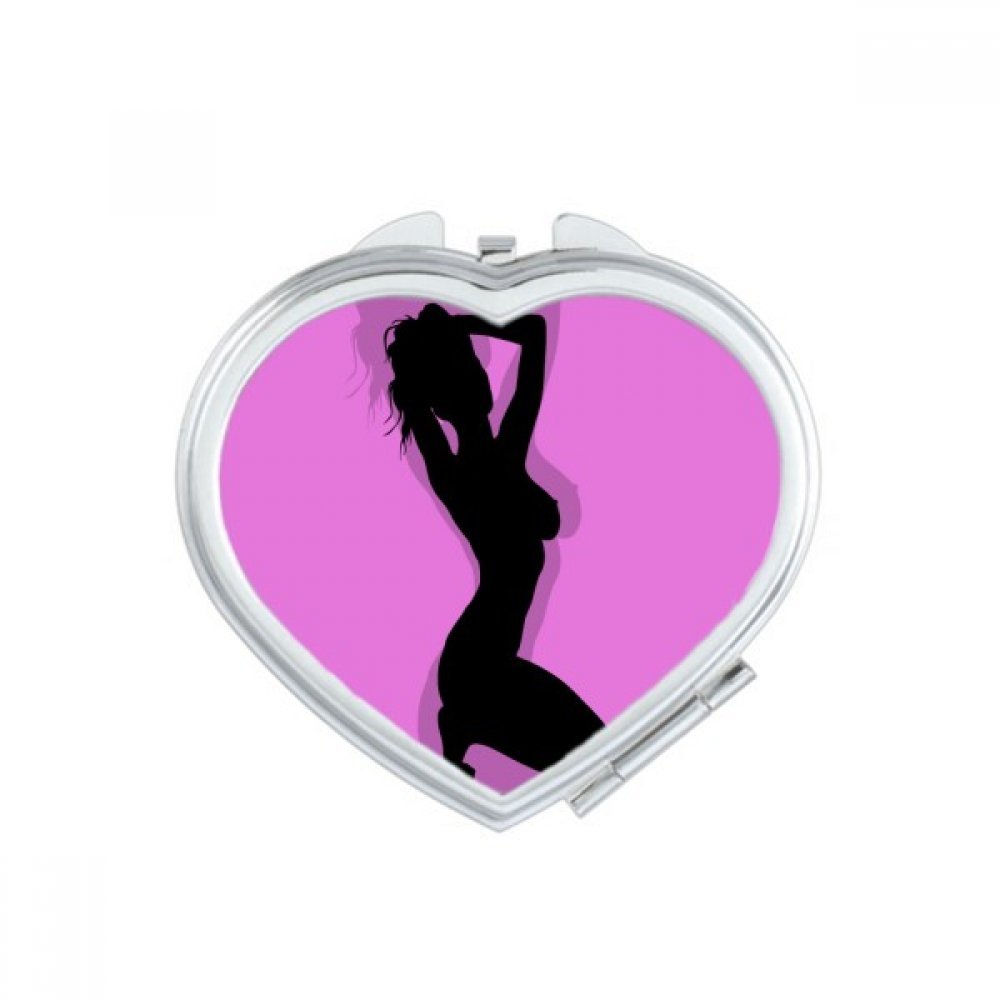 Miroir compact cadeau original mignon motif cœur femme