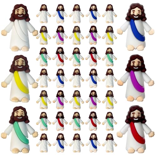 AKFAHOIF Mini Jesus Figures, Set of 30pcs Action Figures Little Jesus Figures, Tiny Jesus Figures to Hide and Seek Religious Gifts for Easter Egg Stuffers