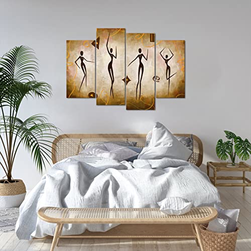 Rnnjoile Abstract African Wall Art Vintage Dancing Woman Painting On Canvas Decorative African Tribal Picture For Living Room Bedroom Gallery Wrapped Ready To Hang #TOP3