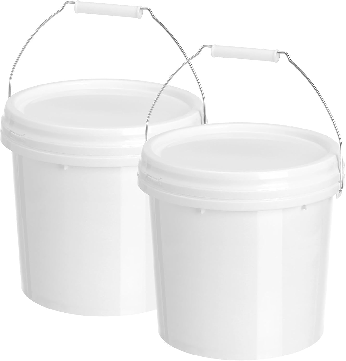 2pcs Empty Bucket Heavy Duty Cleaner Small Bucket with Lid Container with Lid Fishing Water Pail 1.32 Gallon Bucket 5L Bucket Gallon Paint Pail Food Grade Buckets with Lids Seal