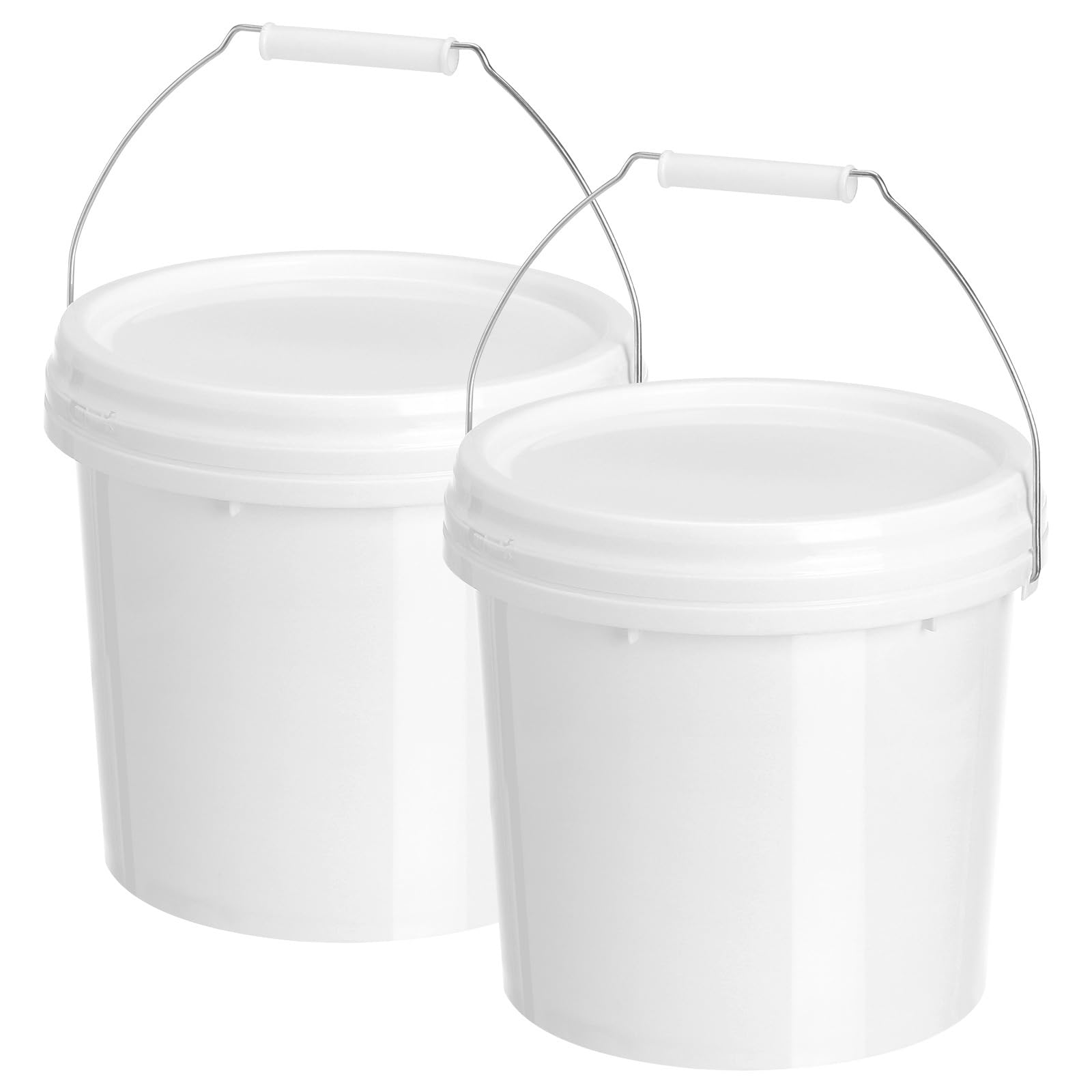 SOLUSTRE 2pcs Empty Bucket Heavy Duty Cleaner Small Bucket with Lid Container with Lid Fishing Water Pail 1.32 Gallon Bucket 5L Paint Pail Food Grade Buckets with Lids Seal