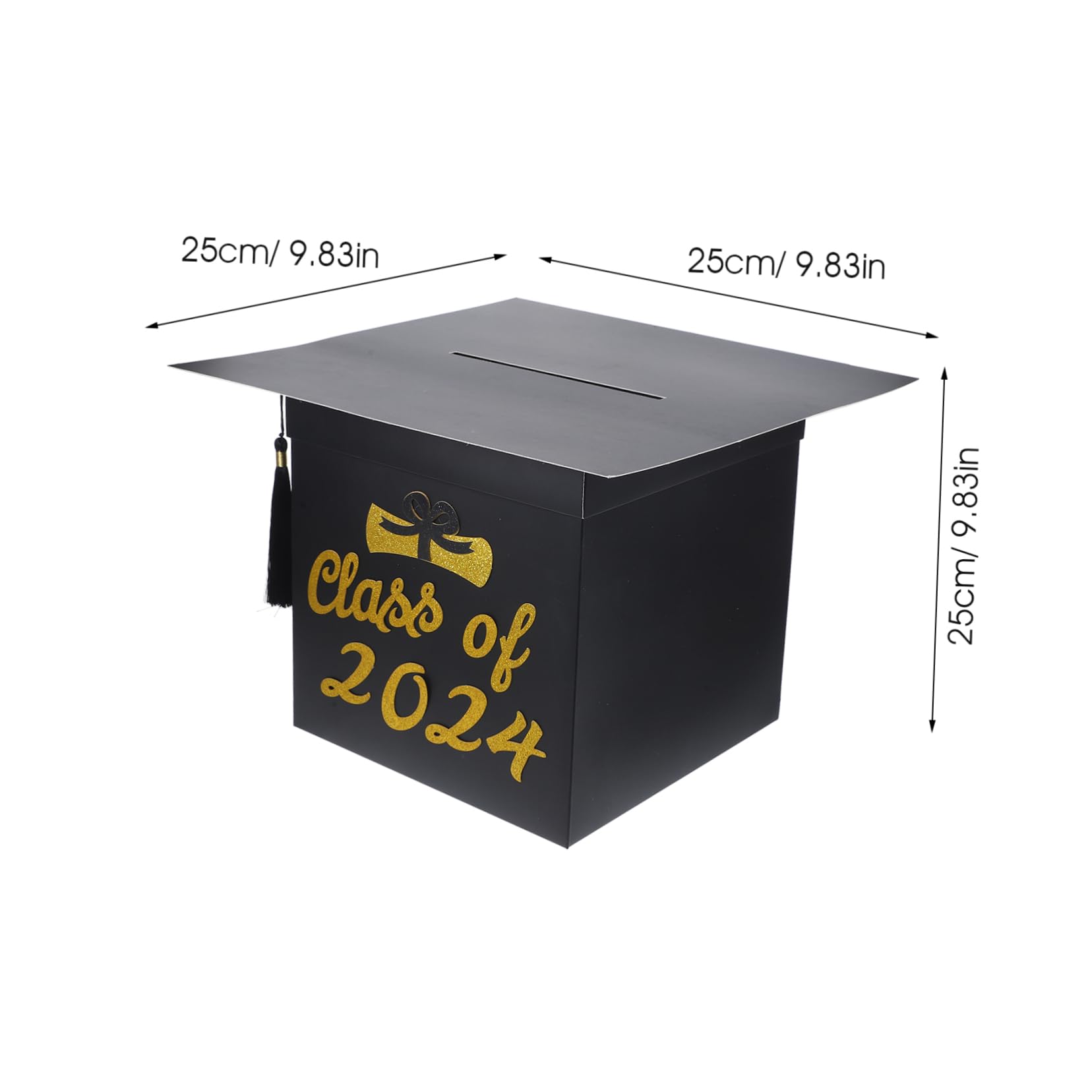 CAXUSD Graduation Card Box for Party Decorative Box Graduation Cap Shape Black