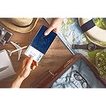 Passport Holder Cover Wallet Case RFID Blocking Leather Card Slot Travel Accessories Documents Organizer Protector for Women Men, Navy Blue - Image 2