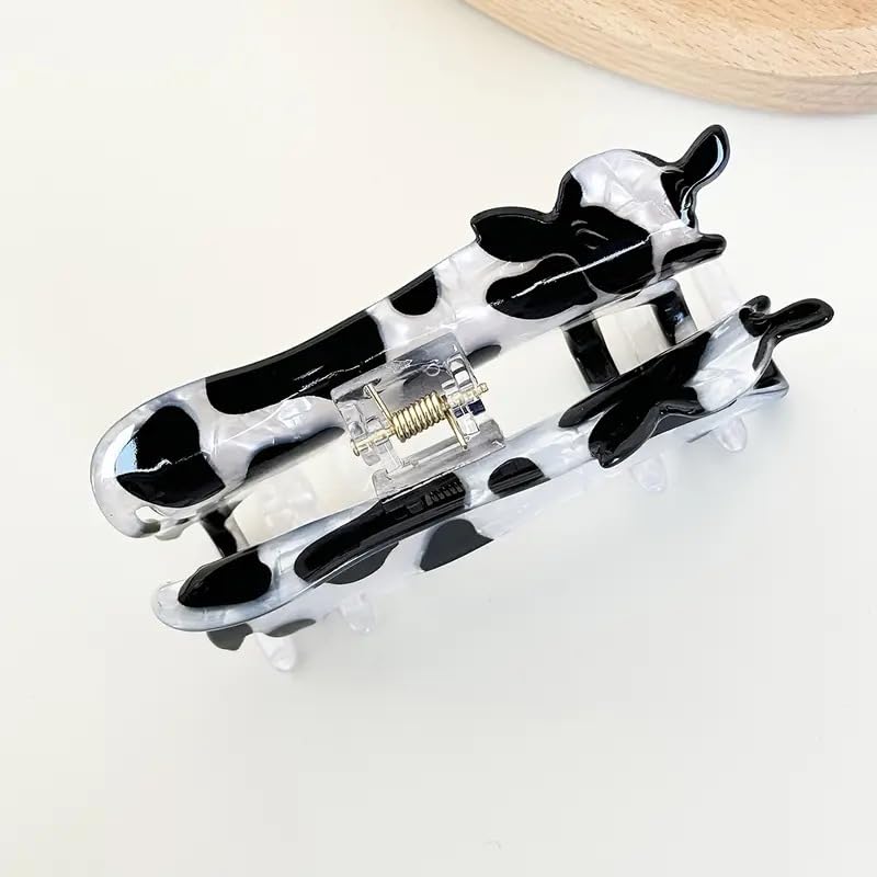 Fall Hair Clips for Women Cute Milk Cow Clip for Hair Cute With Rhinestone Designs Black White Animals Hair Claws Cute Clamp Clips for Women Large Hair Claw Clip Hair Clip for Thin Hair 1PCS - Image 7