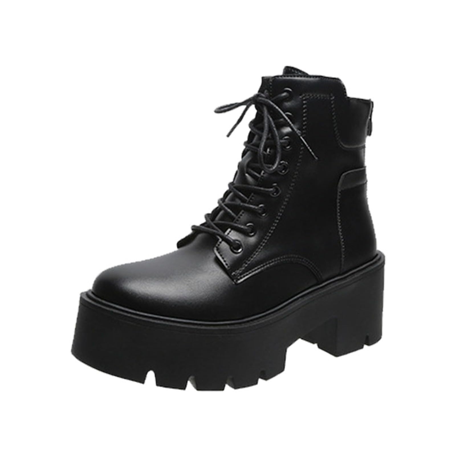 Genérico Botines Mujer Vestir con Cordones Plataforma Botas Punta Redonda Elegantes Zapatos Suaves Cómodas Caminar Bota Informales Antideslizantes Botin para Otoño Invierno Trabajo Paseo y Uso Diario